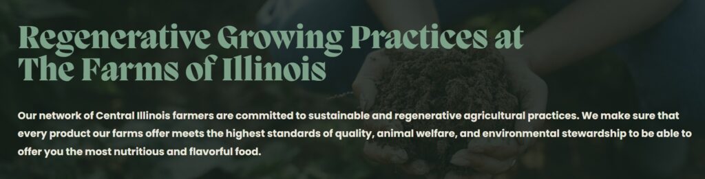 Screenshot from The Farms of Illinois website